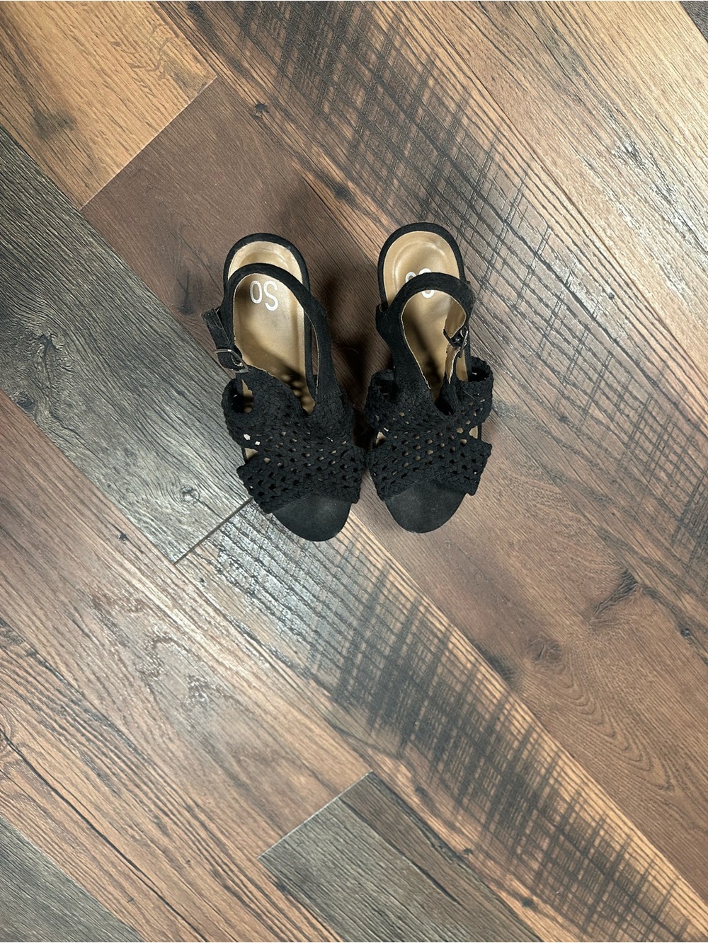 SO Black Platform Sandal Heels